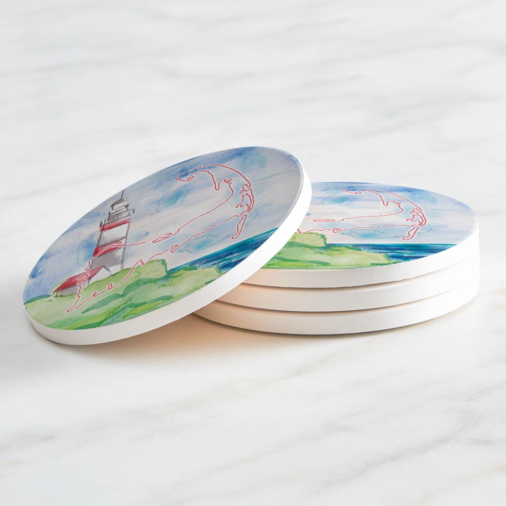 Watercolor Lighthouse | Absorbent Coasters | Set of 4 | Min 2