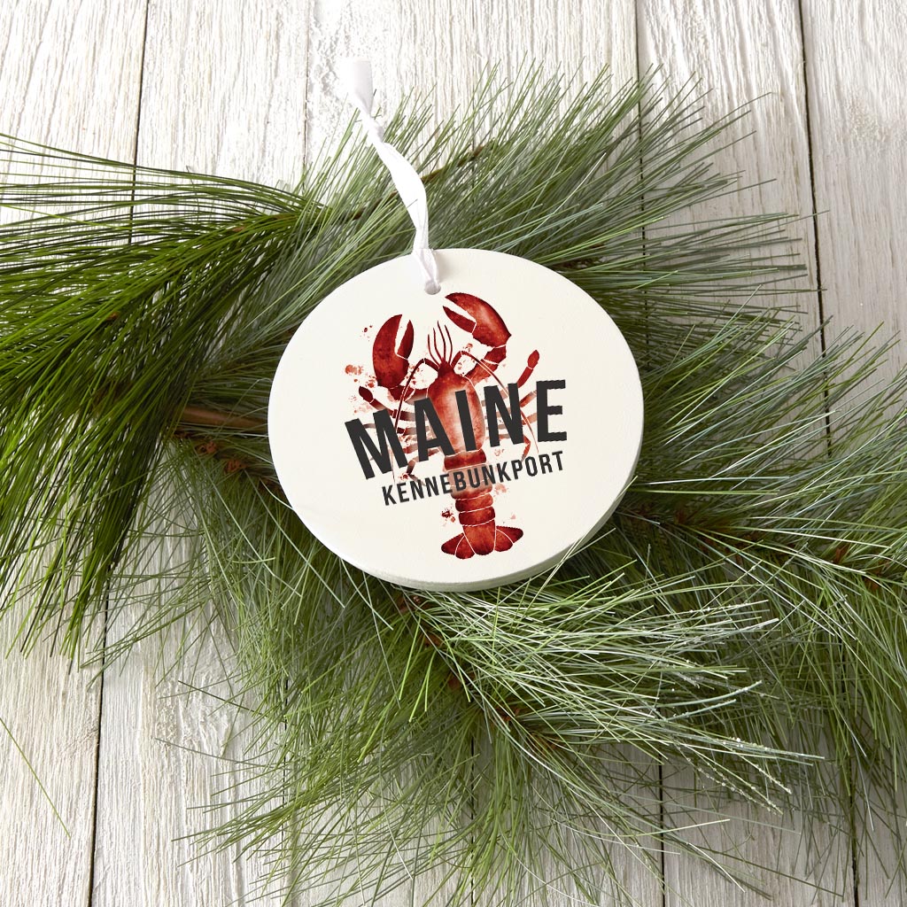 Kennebunkport Maine Lobster Red| Wood Ornament | Eaches | Min 6