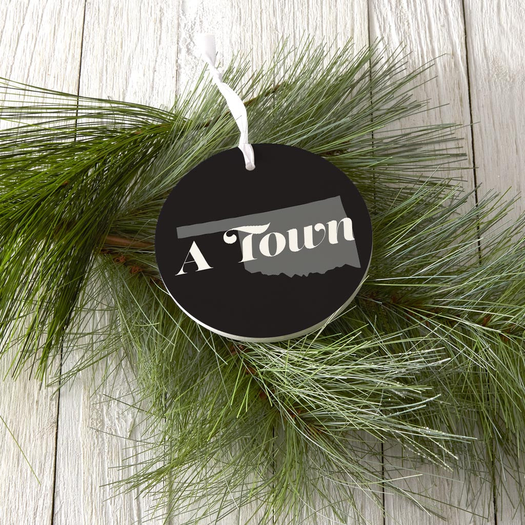 Minimalistic B&W Ardmore Ok A Town Black | Wood Ornament | Eaches | Min 6