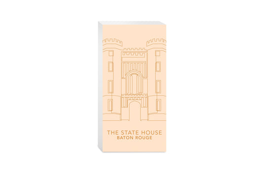 Minimalistic Baton Rouge State House Colorful | Wood Block | Eaches | Min 4