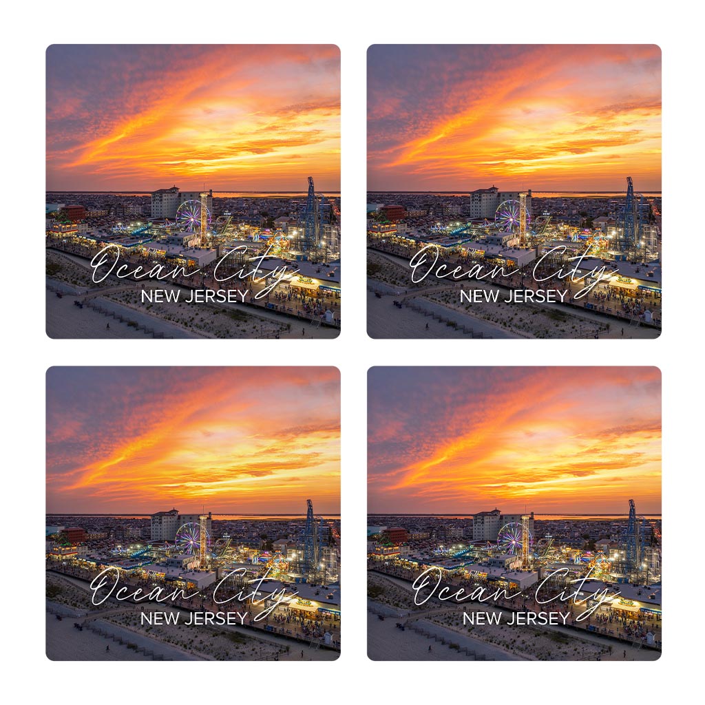 Playland Sunset Square Coaster | Absorbent Coasters | Set of 4 | Min 2