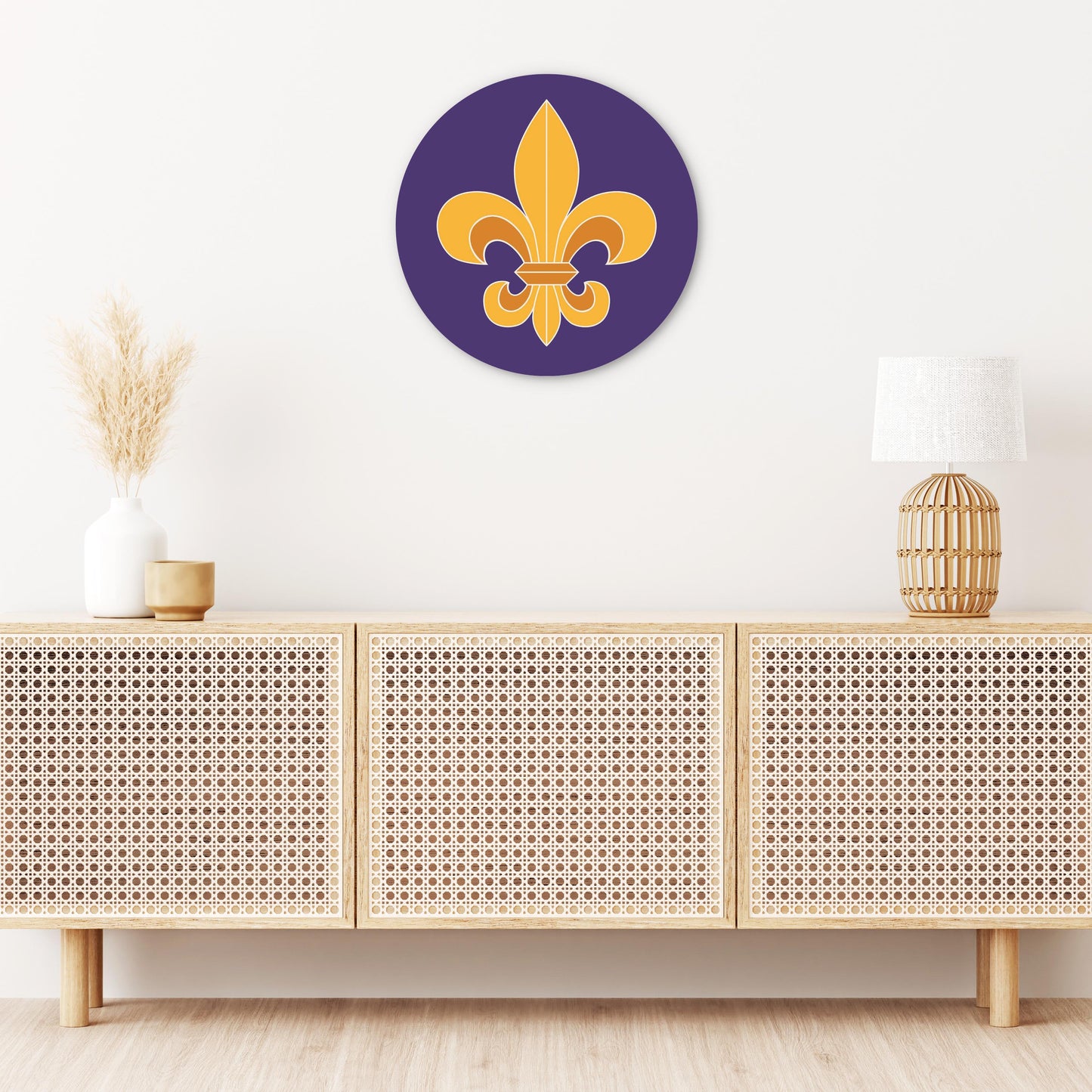 Purple Gold Louisiana Fleur De Lis | Wood Sign | Eaches | Min 1