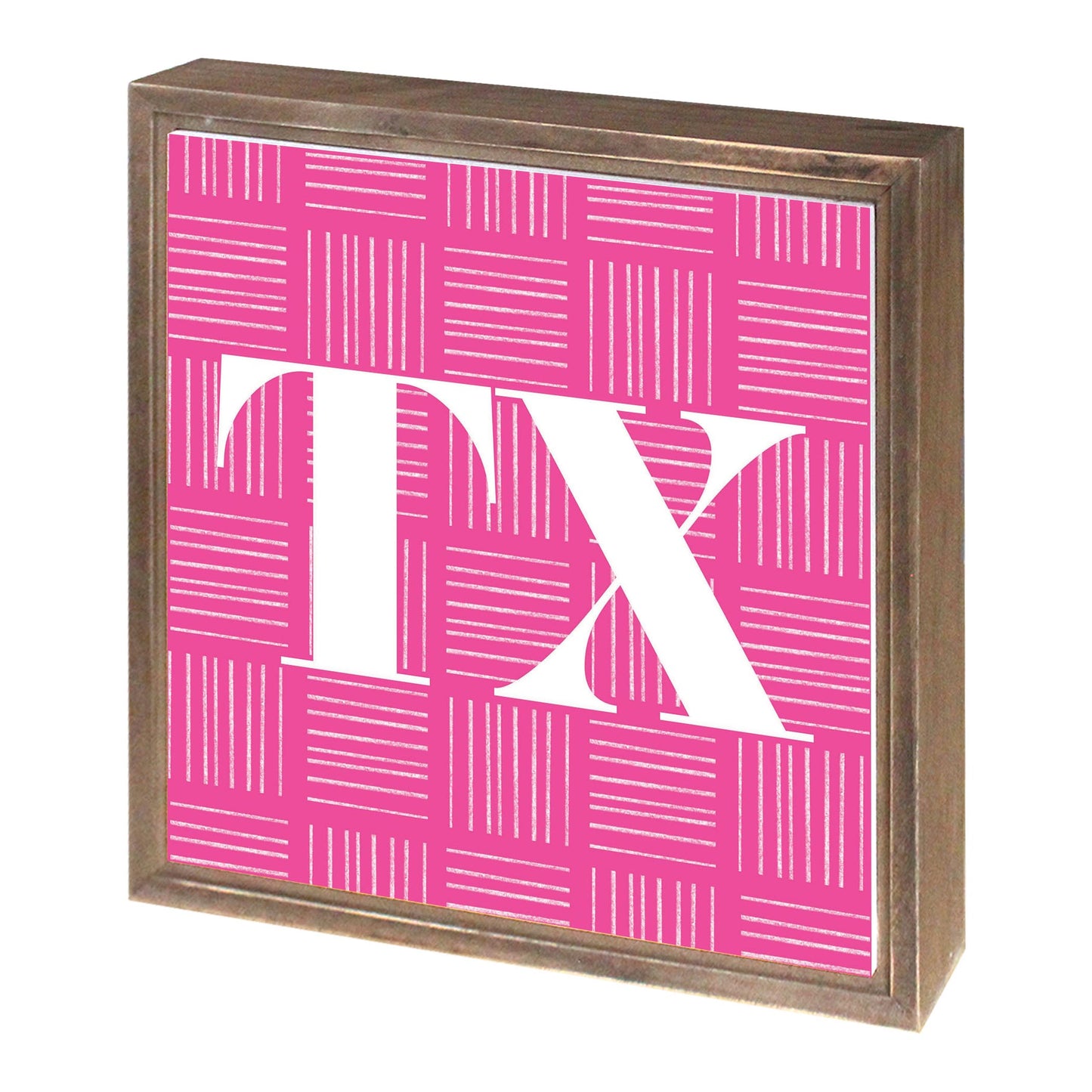 Bright Modern Abbreviated On Pink Texas | Wood Sign | Eaches | Min 1