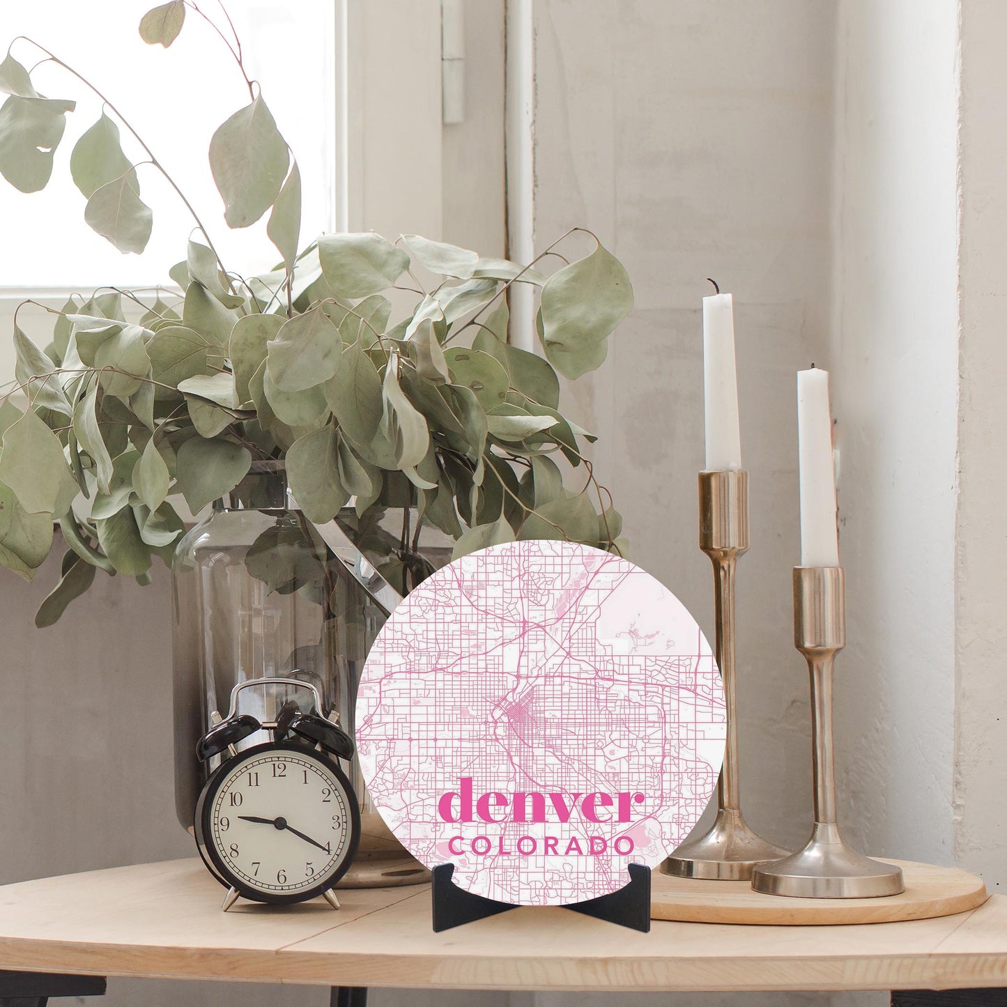 Bright Modern Pink Map Colorado Denver | Wood Sign | Eaches | Min 1