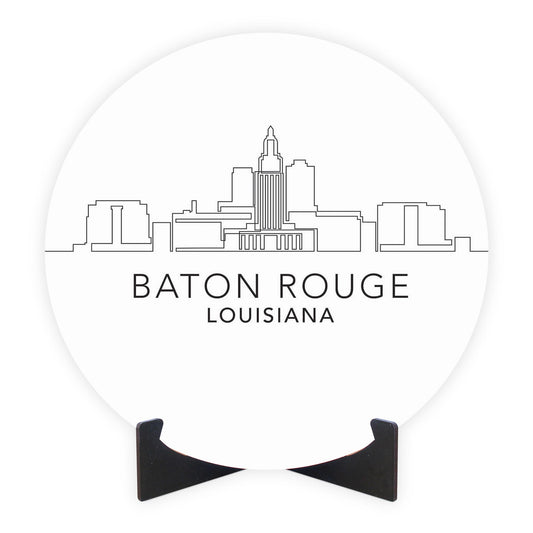 Minimalistic Baton Rouge Skyline | Wood Sign | Eaches | Min 1