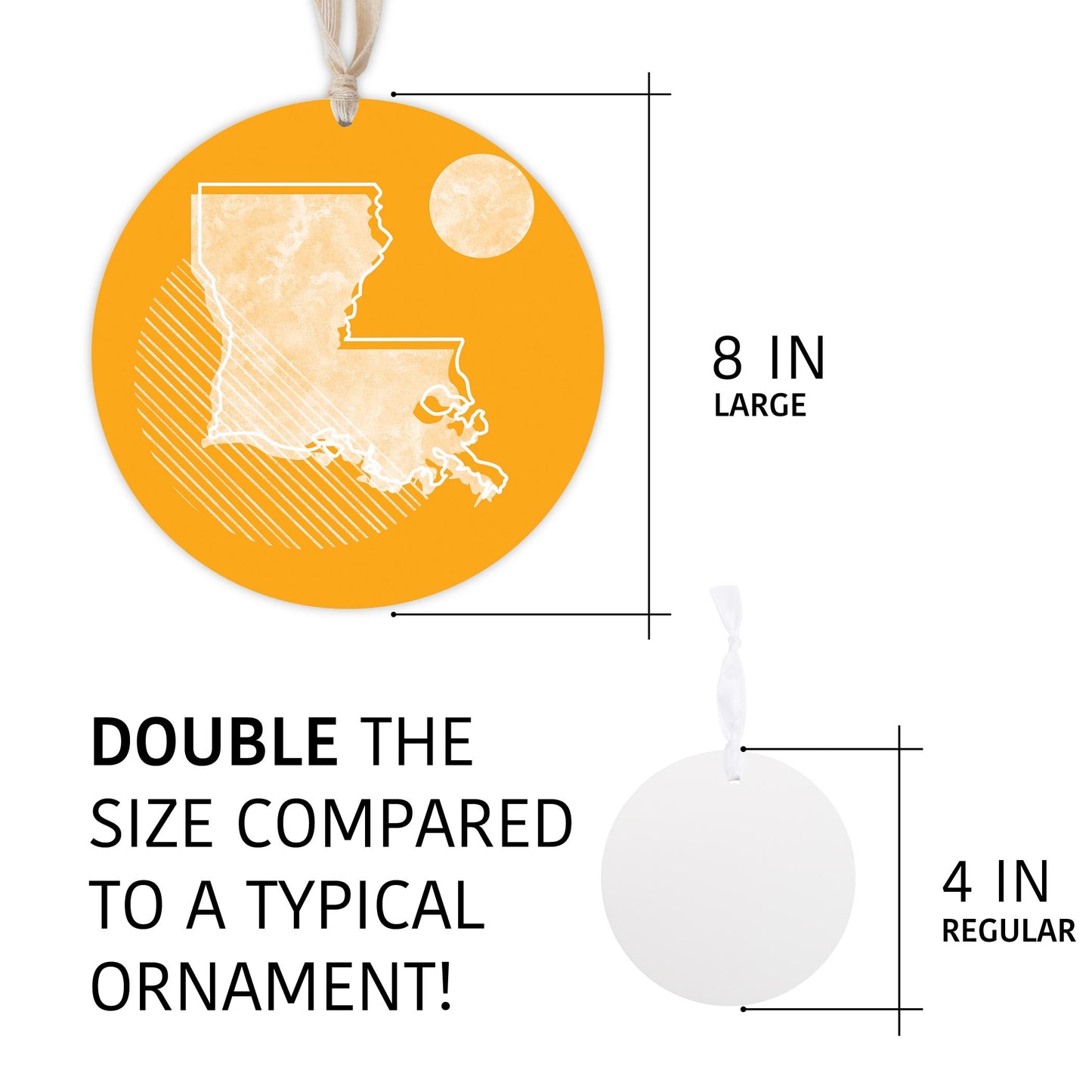 Bright Modern Geometric On Orange Louisiana | Wood Ornament | Eaches | Min 1