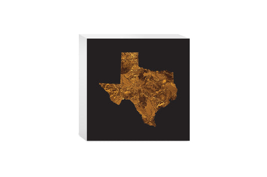 Texas State Shape Copper | Wood Block | Eaches | Min 4