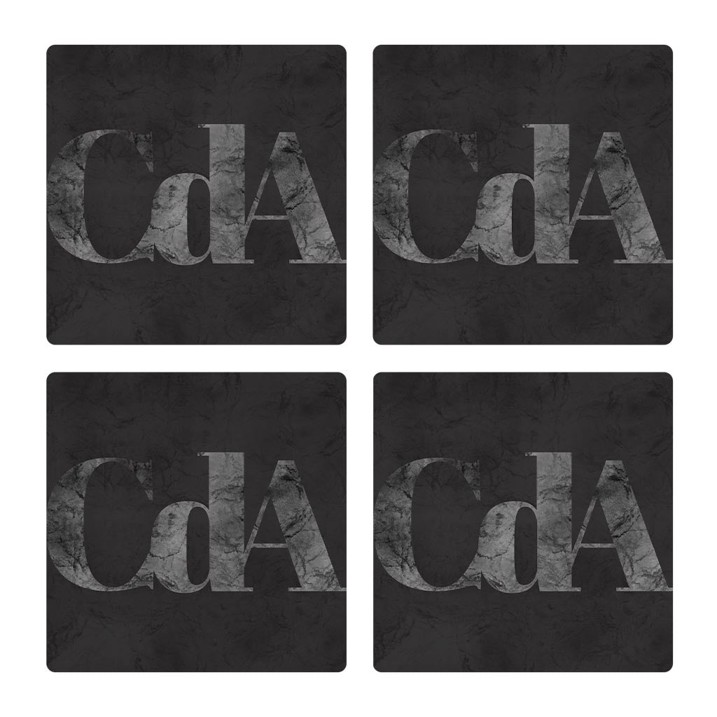 Minimalist B&W Idaho Cda Black Initials| Absorbent Coasters | Set of 4 | Min 2