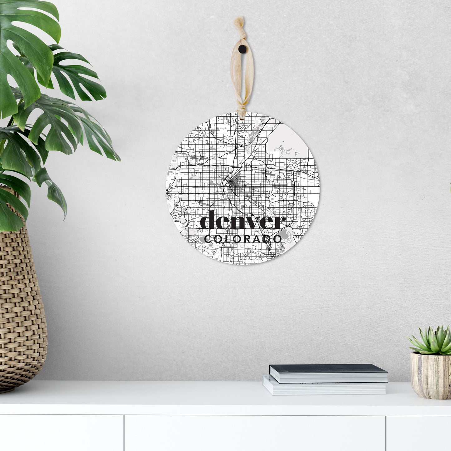 Black And White White Map Colorado Denver | Wood Ornament | Eaches | Min 1