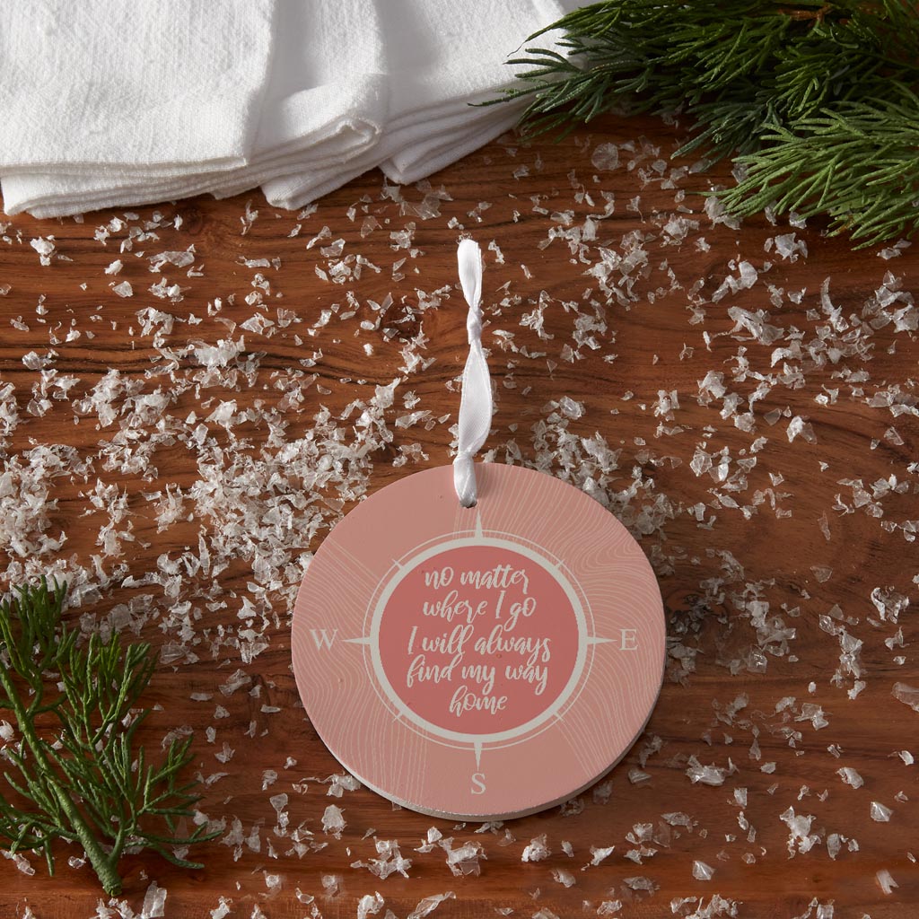 Boho Color Compass On Pink Quote | Wood Ornament | Eaches | Min 6