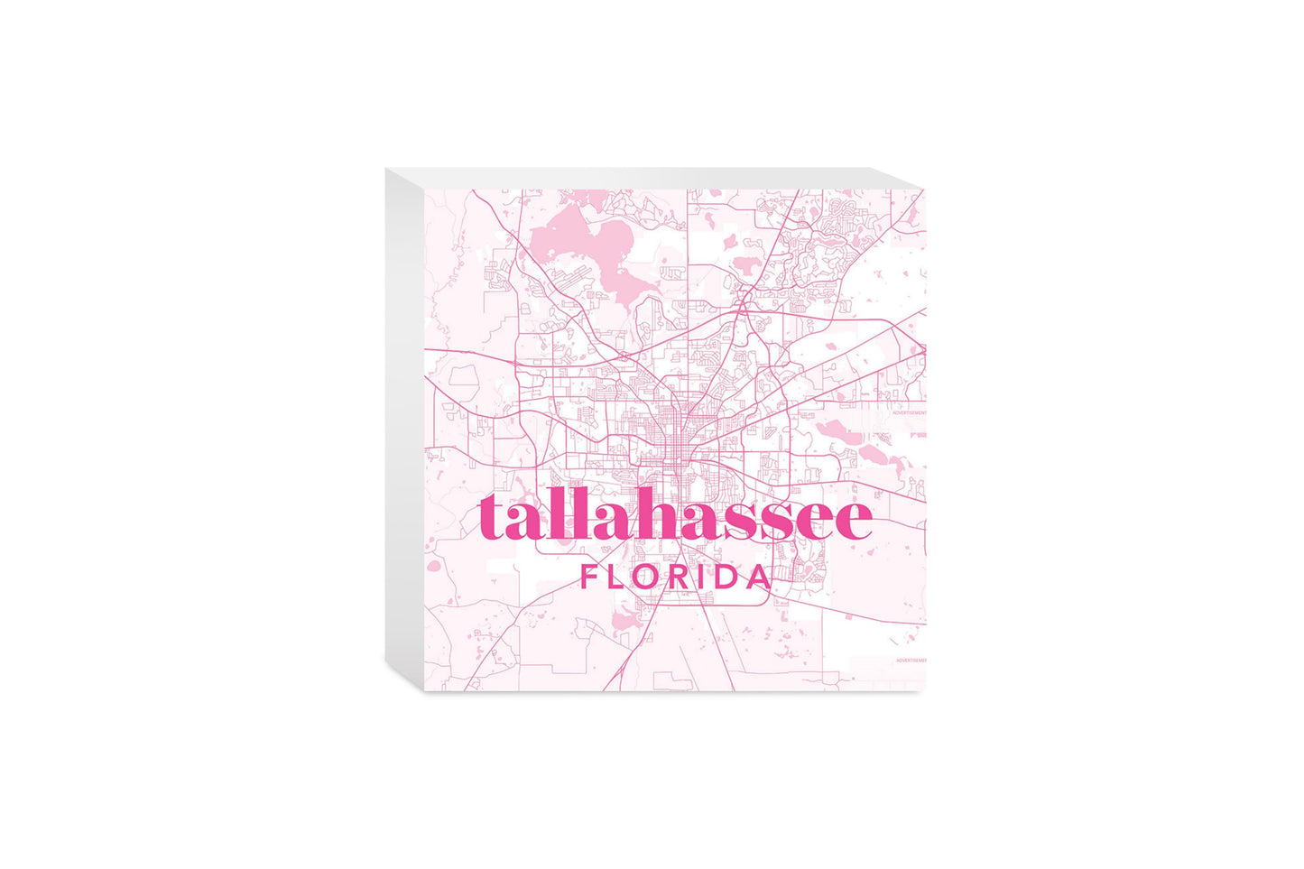 Bright Modern Pink Map Florida Tallahassee | Wood Block | Eaches | Min 4