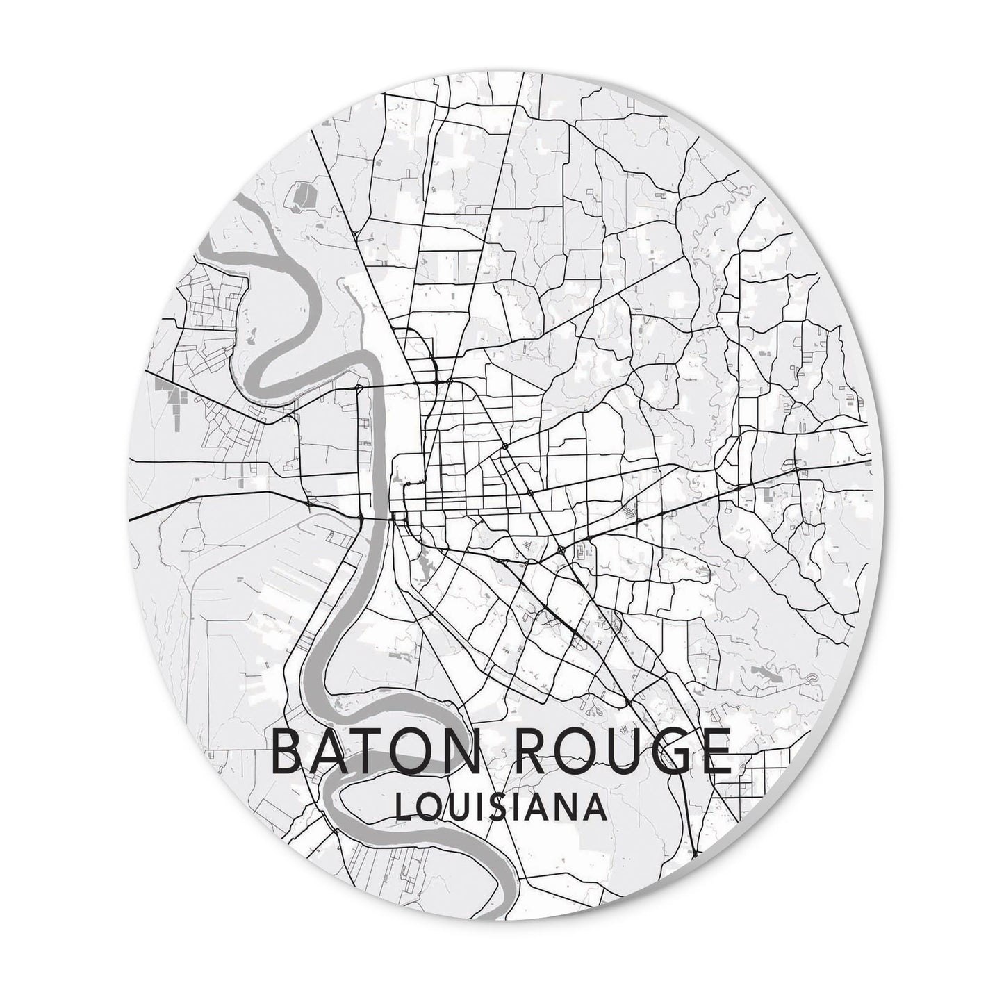 Minimalistic Baton Rouge White Map | Wood Sign | Eaches | Min 1