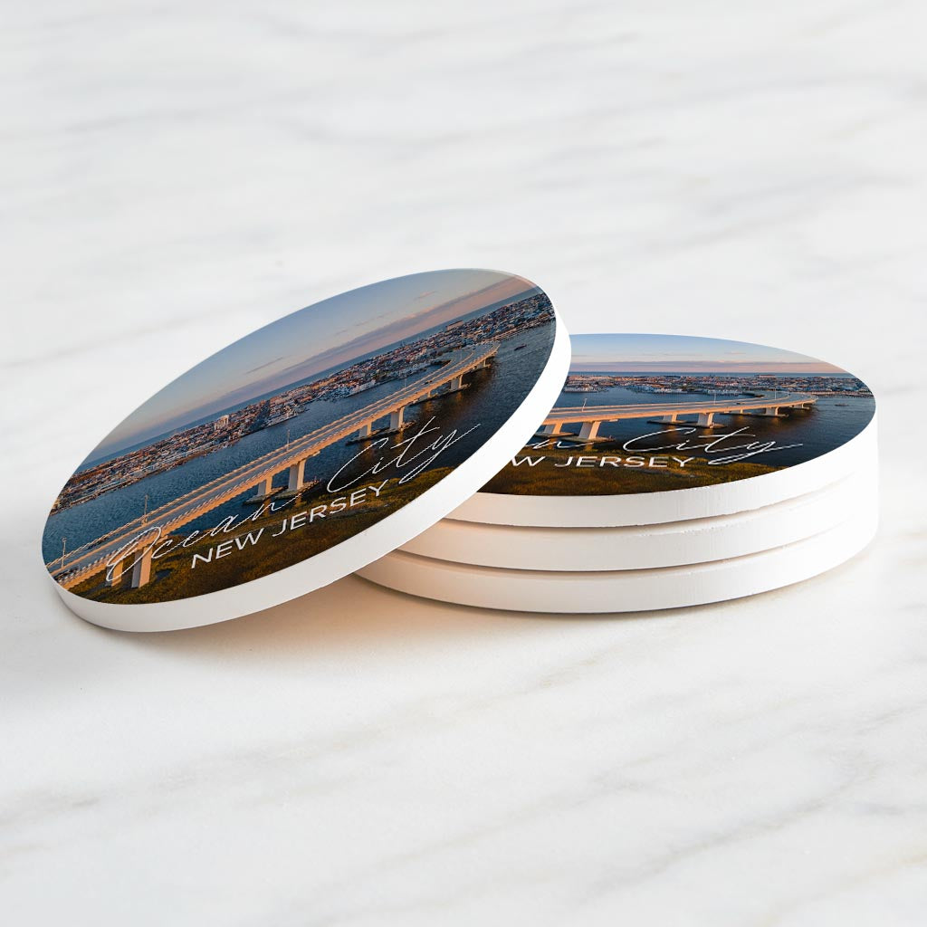 9Th Street Bridge Round Coaster | Absorbent Coasters | Set of 4 | Min 2