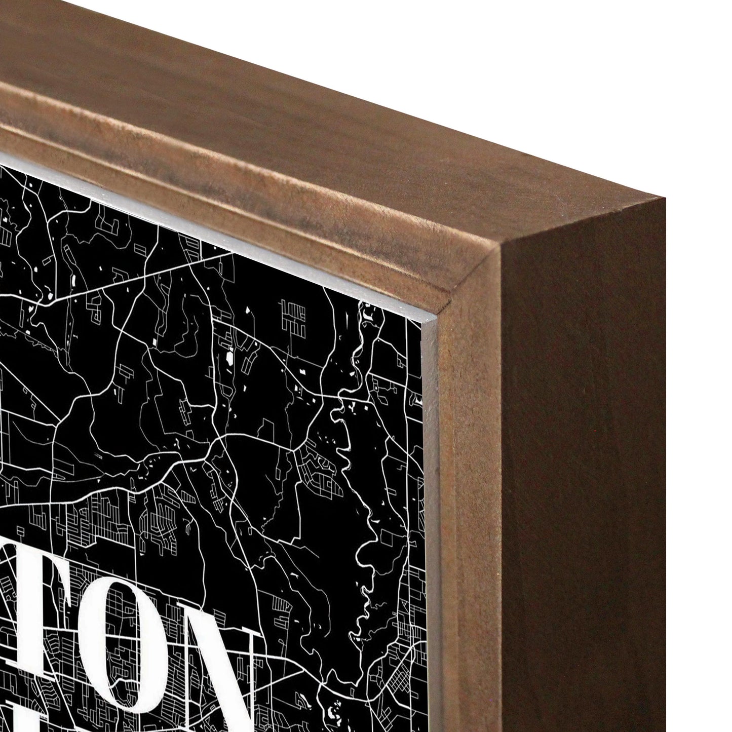 Minimalistic Baton Rouge Black Map | Wood Sign | Eaches | Min 1