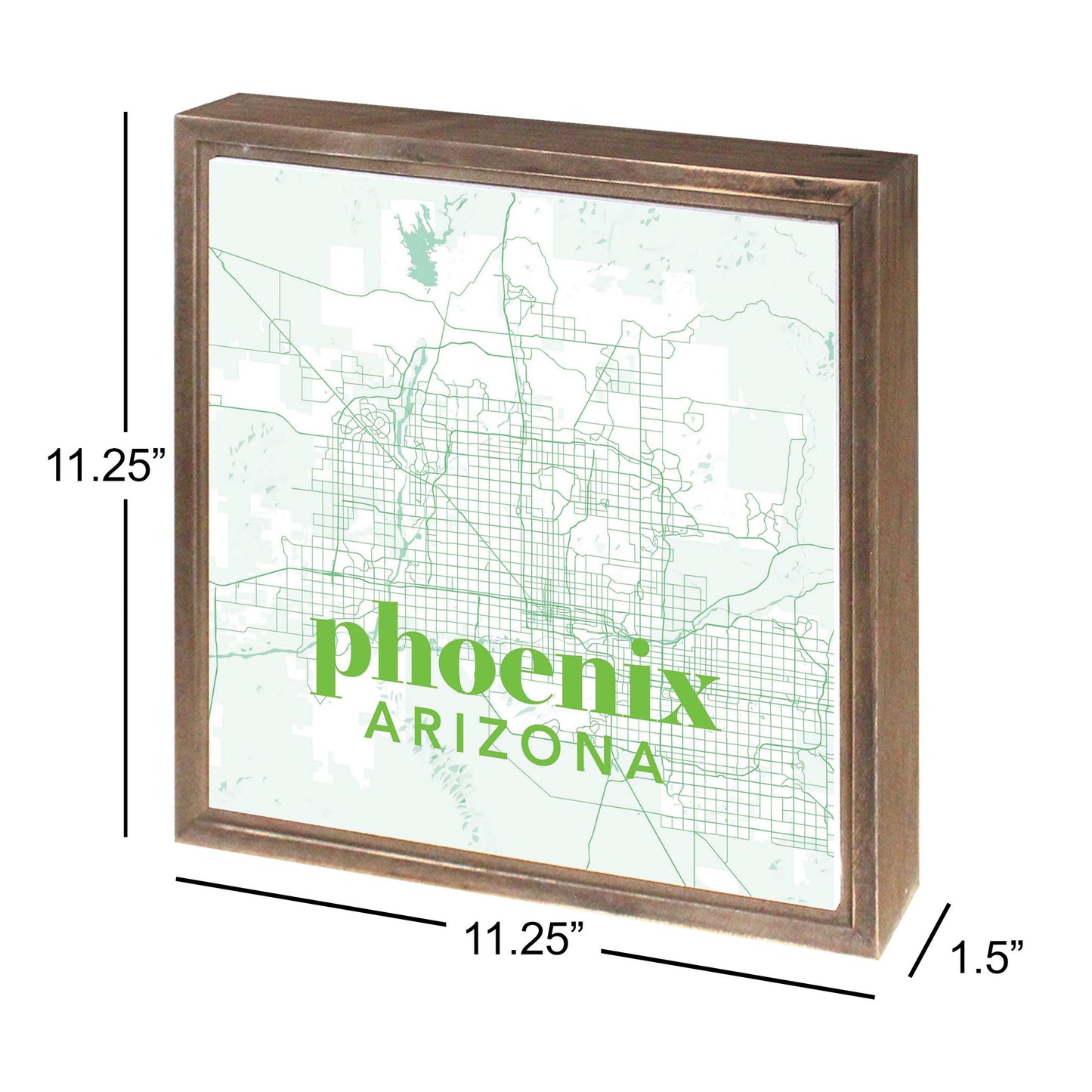 Bright Modern Green Map Arizona Phoenix | Wood Sign | Eaches | Min 1