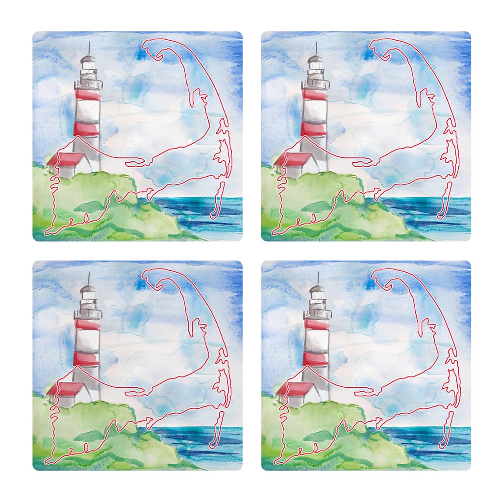 Watercolor Lighthouse | Absorbent Coasters | Set of 4 | Min 2