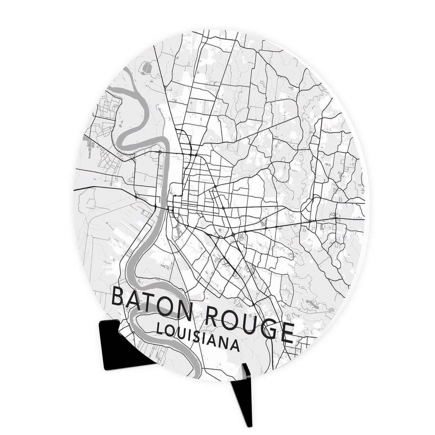 Minimalistic Baton Rouge White Map | Wood Sign | Eaches | Min 1