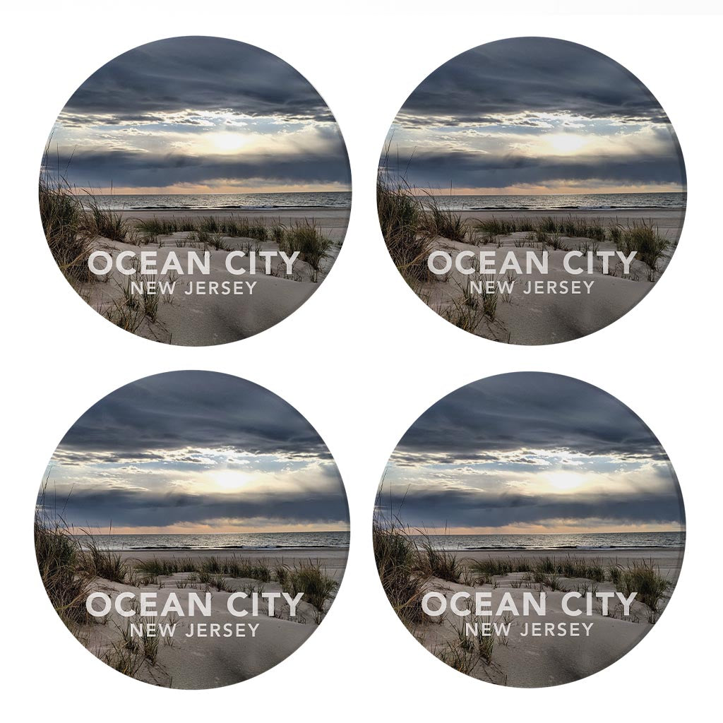 Monokian OCNJ Beach | Absorbent Coasters | Set of 4 | Min 2