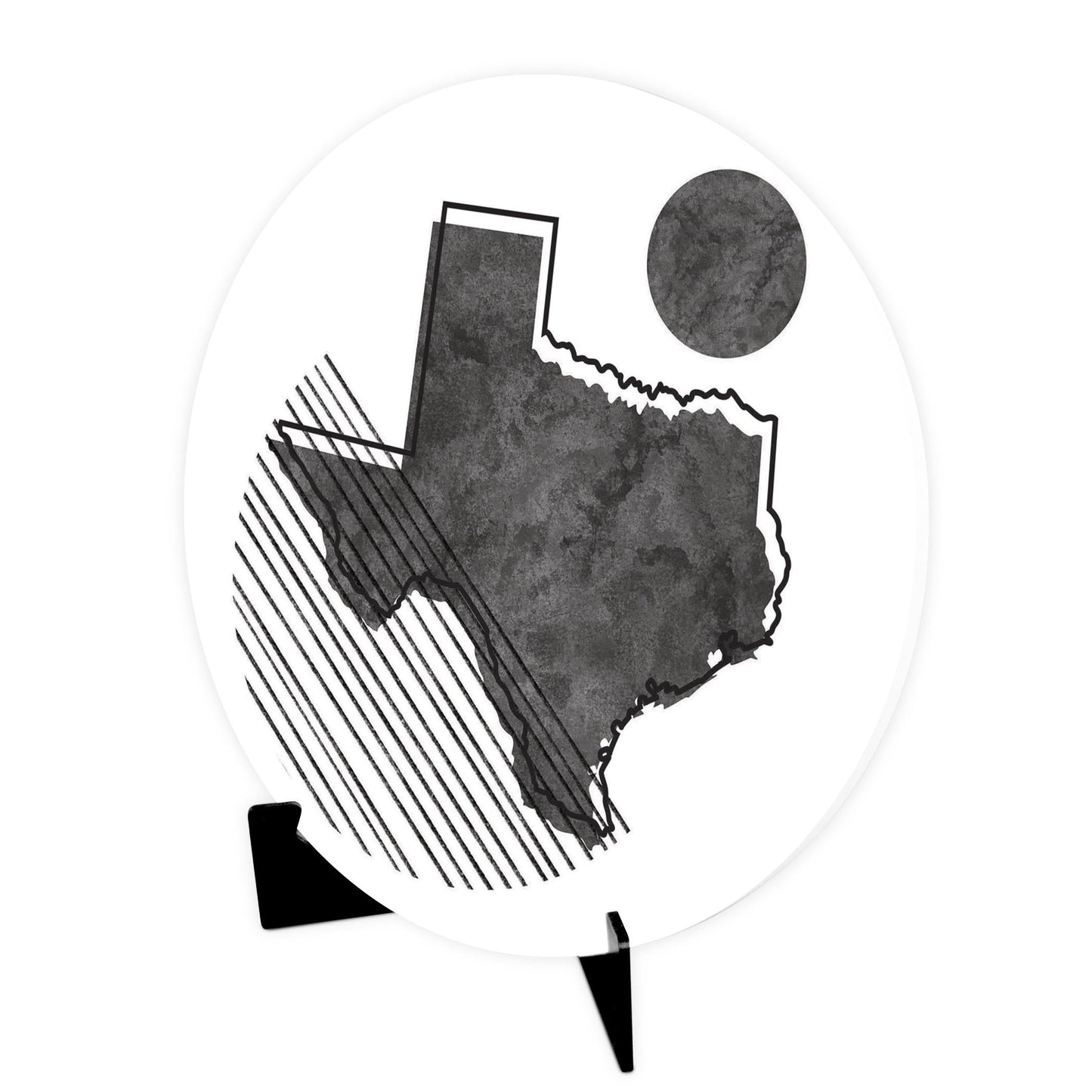 Black And White Geometric On White Texas | Wood Sign | Eaches | Min 1