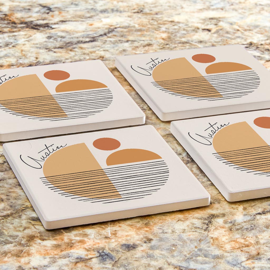 Vintage Groove Shapes Texas Austin| Absorbent Coasters | Set of 4 | Min 2