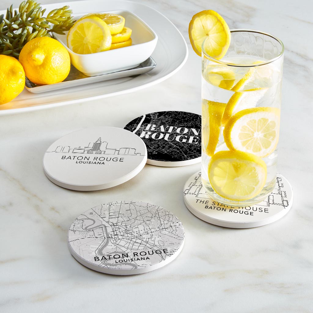 Minimalistic Baton Rouge | Absorbent Coasters | Set of 4 | Min 2