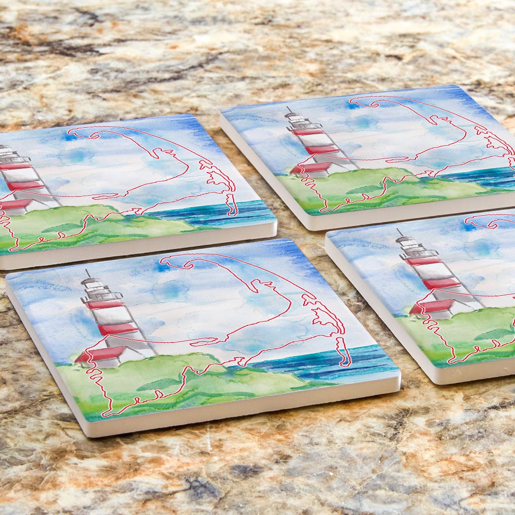 Watercolor Lighthouse | Absorbent Coasters | Set of 4 | Min 2