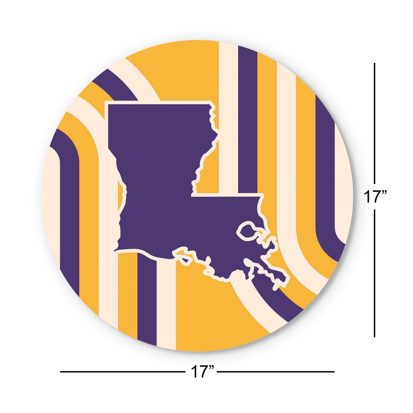 Purple Gold Louisiana Retro State Shape | Wood Sign | Eaches | Min 1