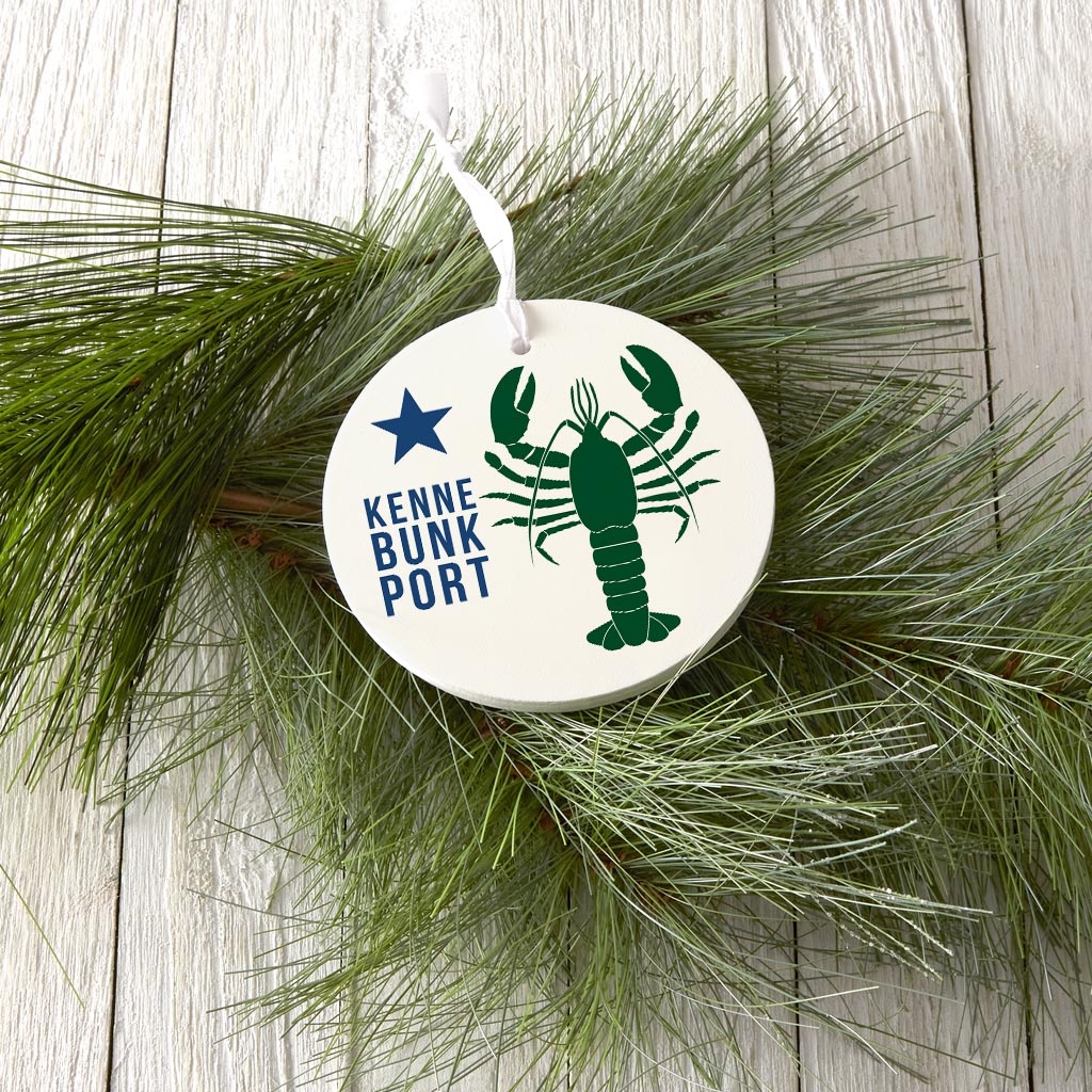 Kennebunkport Maine Lobster Green| Wood Ornament | Eaches | Min 6