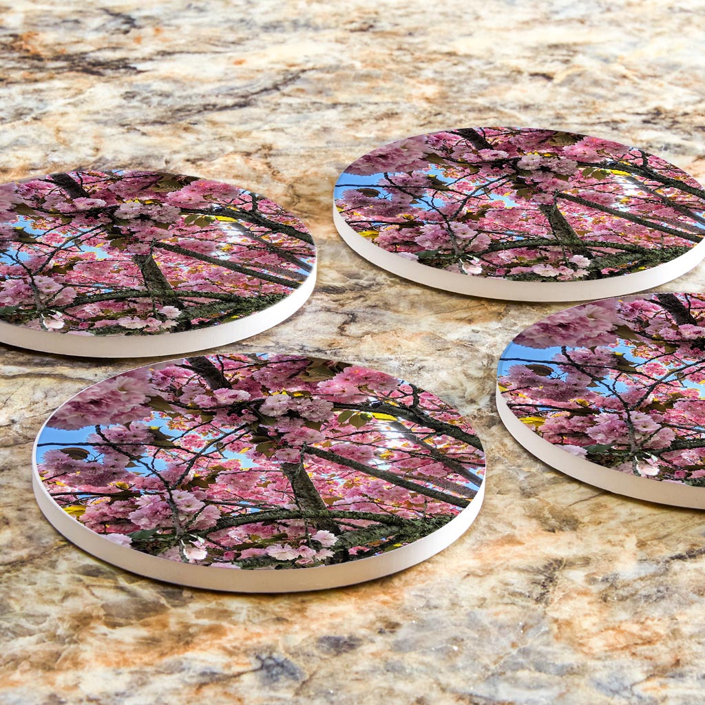 Monokian Cherry Blossoms | Absorbent Coasters | Set of 4 | Min 2