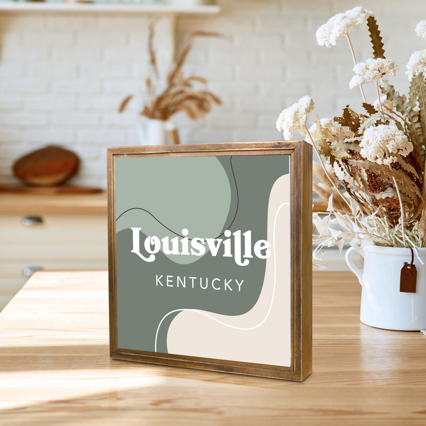 Vintage Groove Fluid Green Kentucky Louisville | Wood Sign | Eaches | Min 1