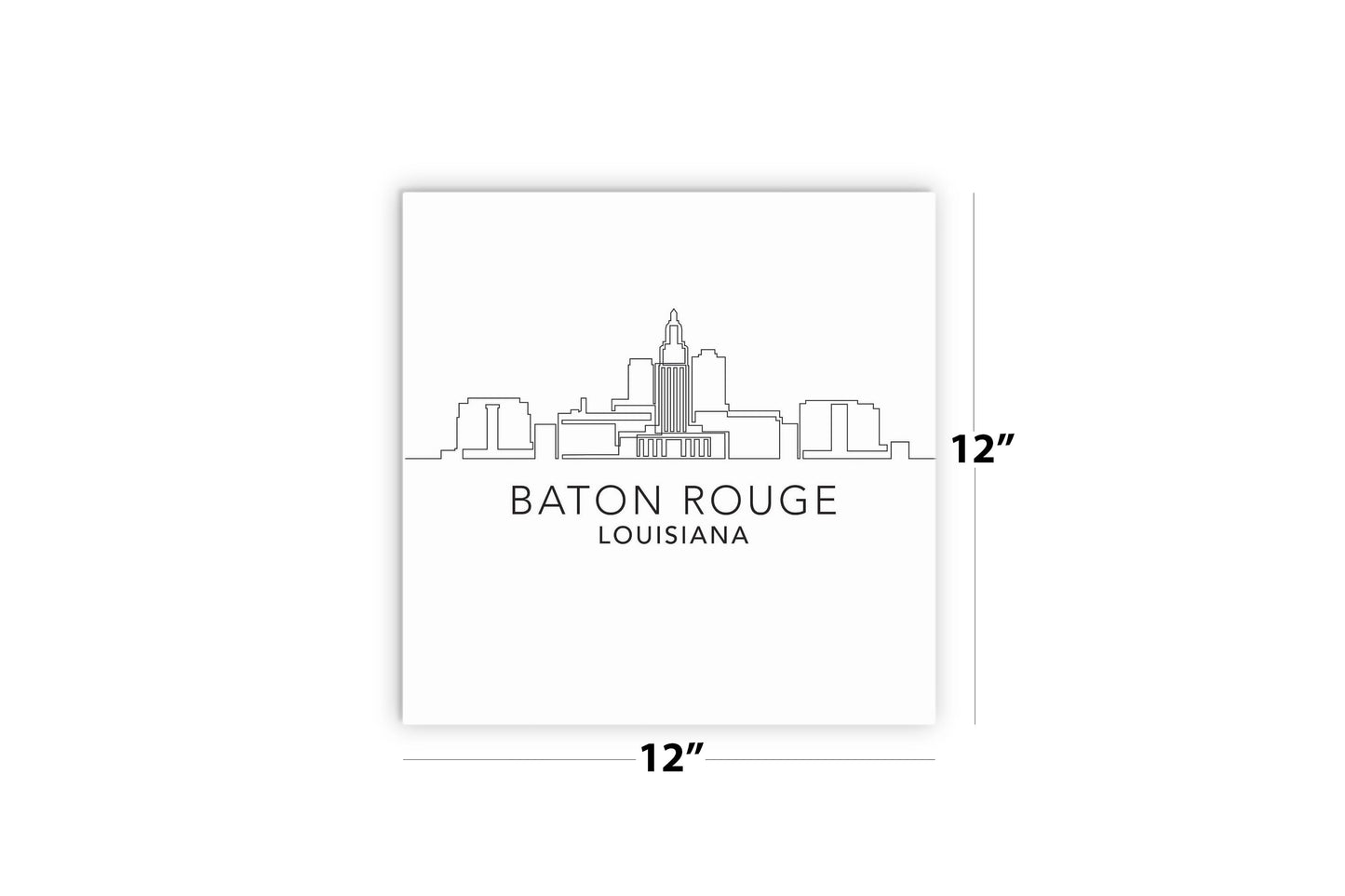 Minimalistic Baton Rouge Skyline | Wood Sign | Eaches | Min 2