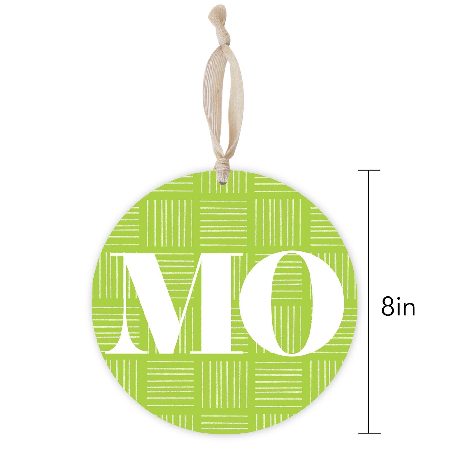 Bright Modern Abbreviated On Green Missouri | Wood Ornament | Eaches | Min 1