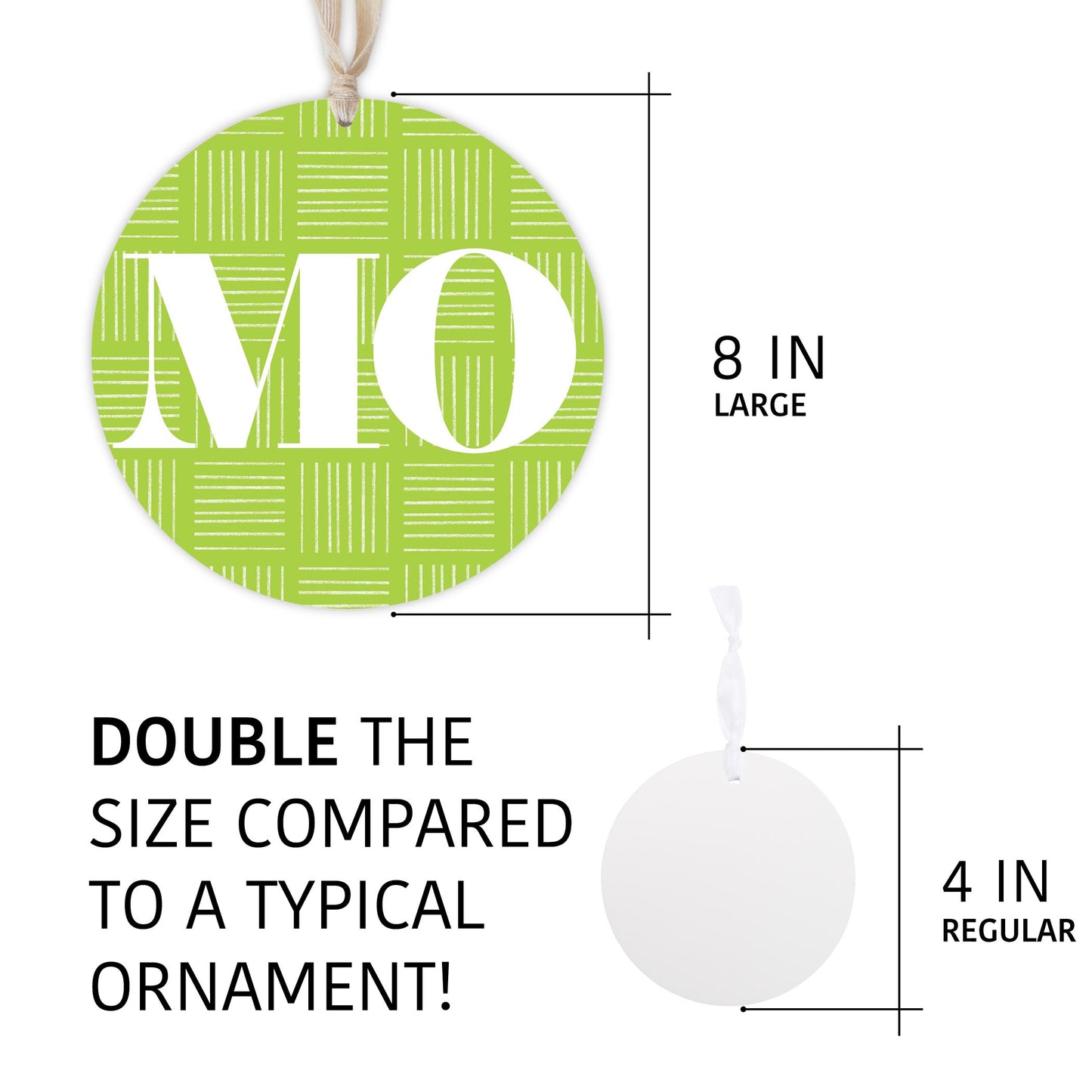 Bright Modern Abbreviated On Green Missouri | Wood Ornament | Eaches | Min 1