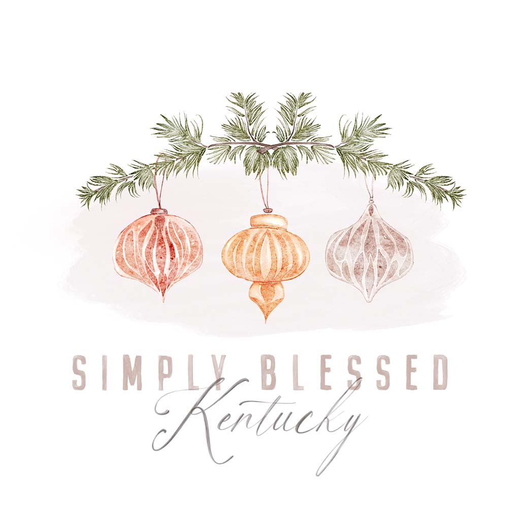 6" Round Ornament-Watercolor Ornaments Simply Blessed Kentucky -1