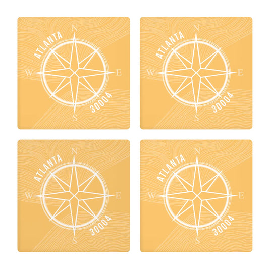 Boho Color Compass Zip On Yellow Georgia Atlanta | Absorbent Coasters | Set of 4 | Min 2