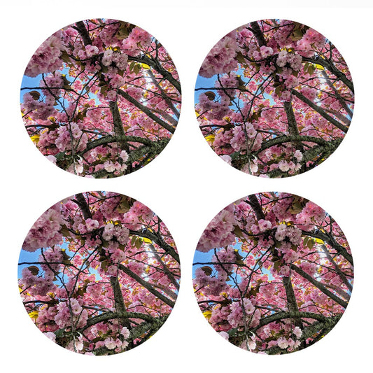 Monokian Cherry Blossoms | Absorbent Coasters | Set of 4 | Min 2