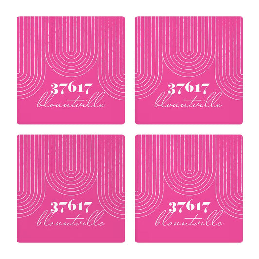 Bright Modern City Zip On Pink Tennessee Blountville | Absorbent Coasters | Set of 4 | Min 2