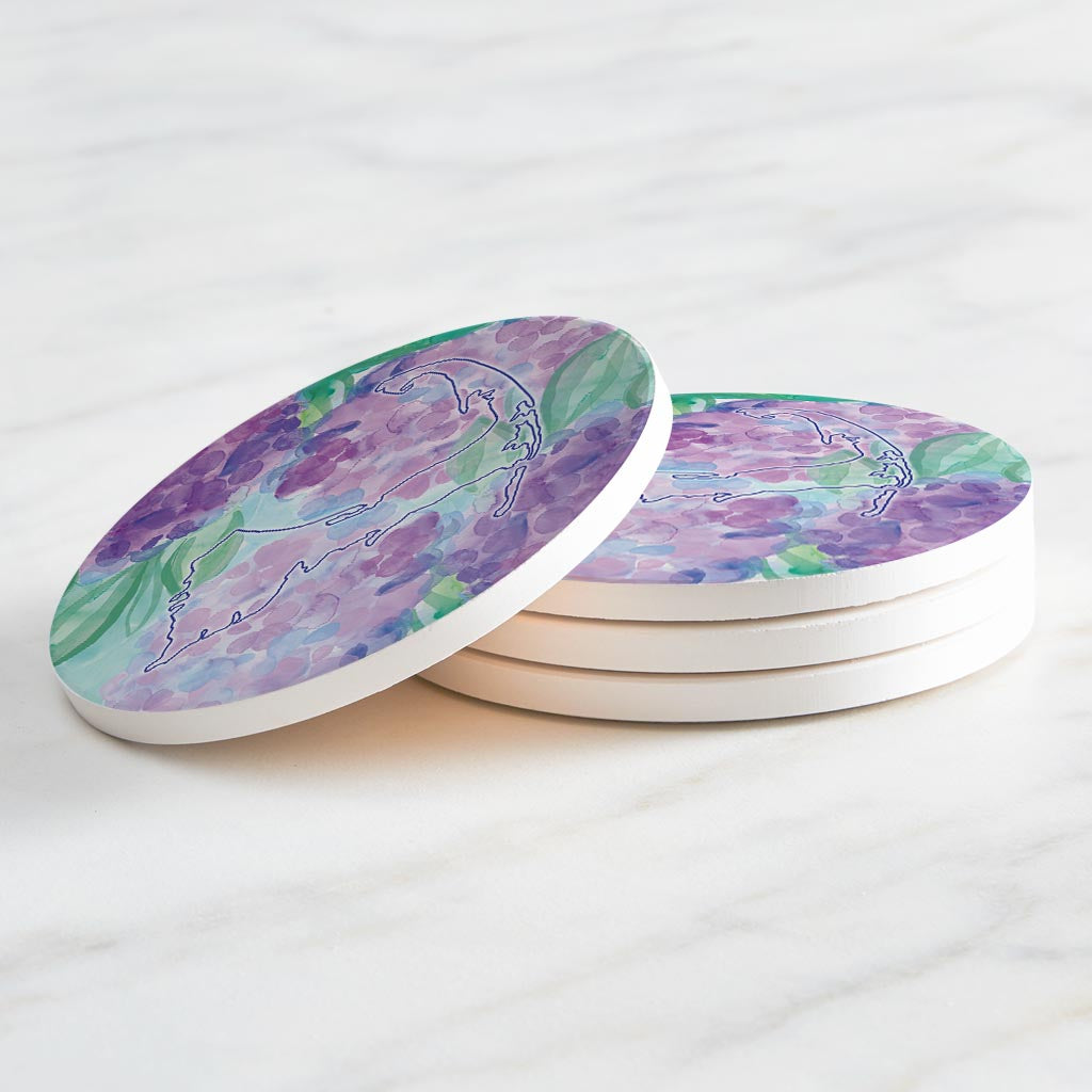 Watercolor Hydrangea | Absorbent Coasters | Set of 4 | Min 2