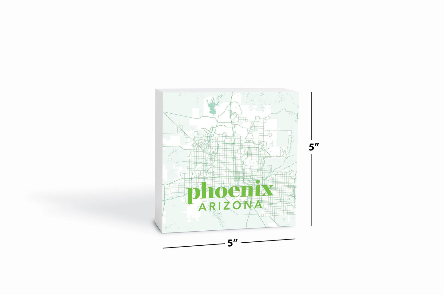 Bright Modern Green Map Arizona Phoenix | Wood Block | Eaches | Min 4