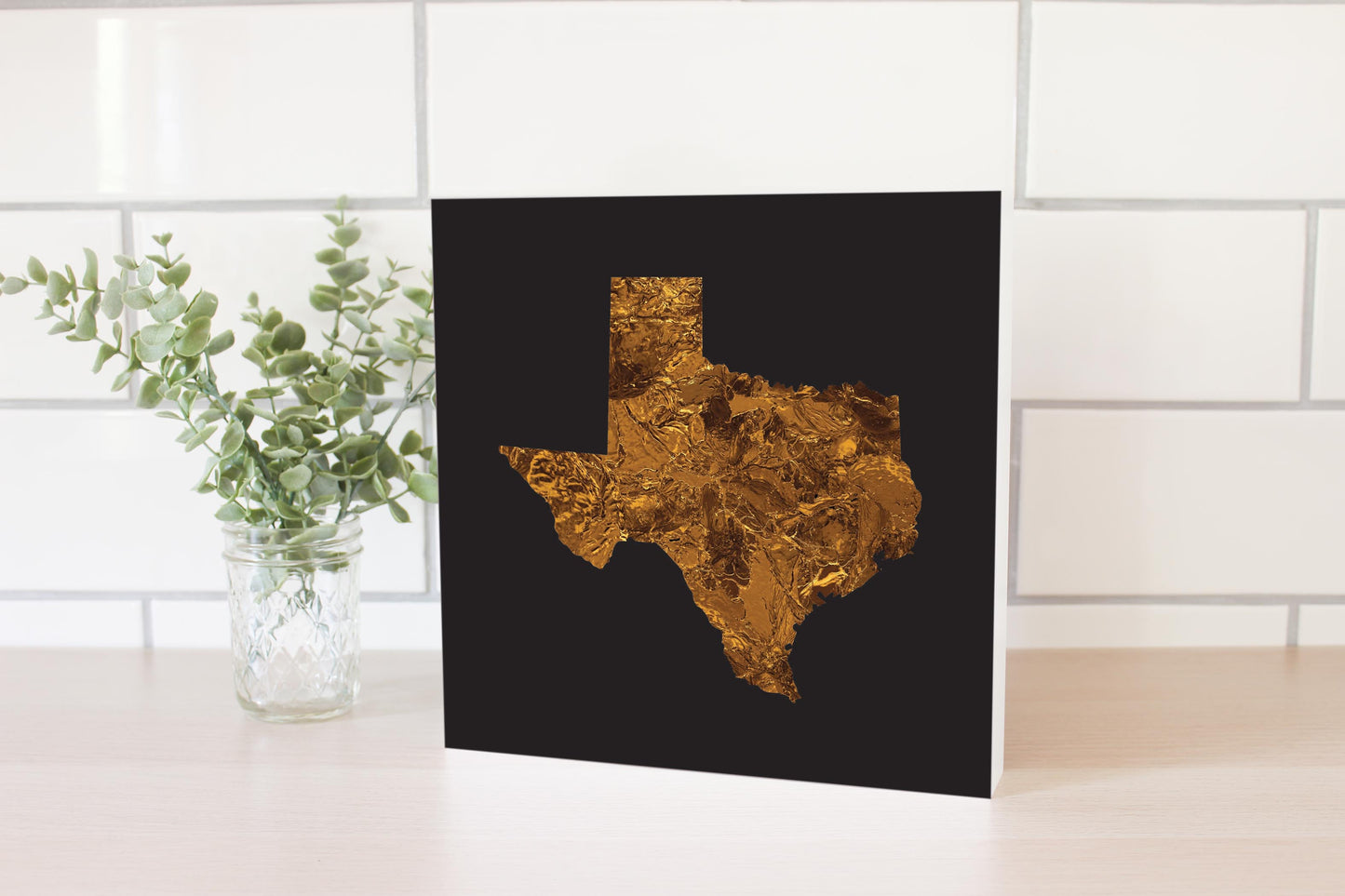 Texas State Shape Copper | Wood Block | Eaches | Min 2