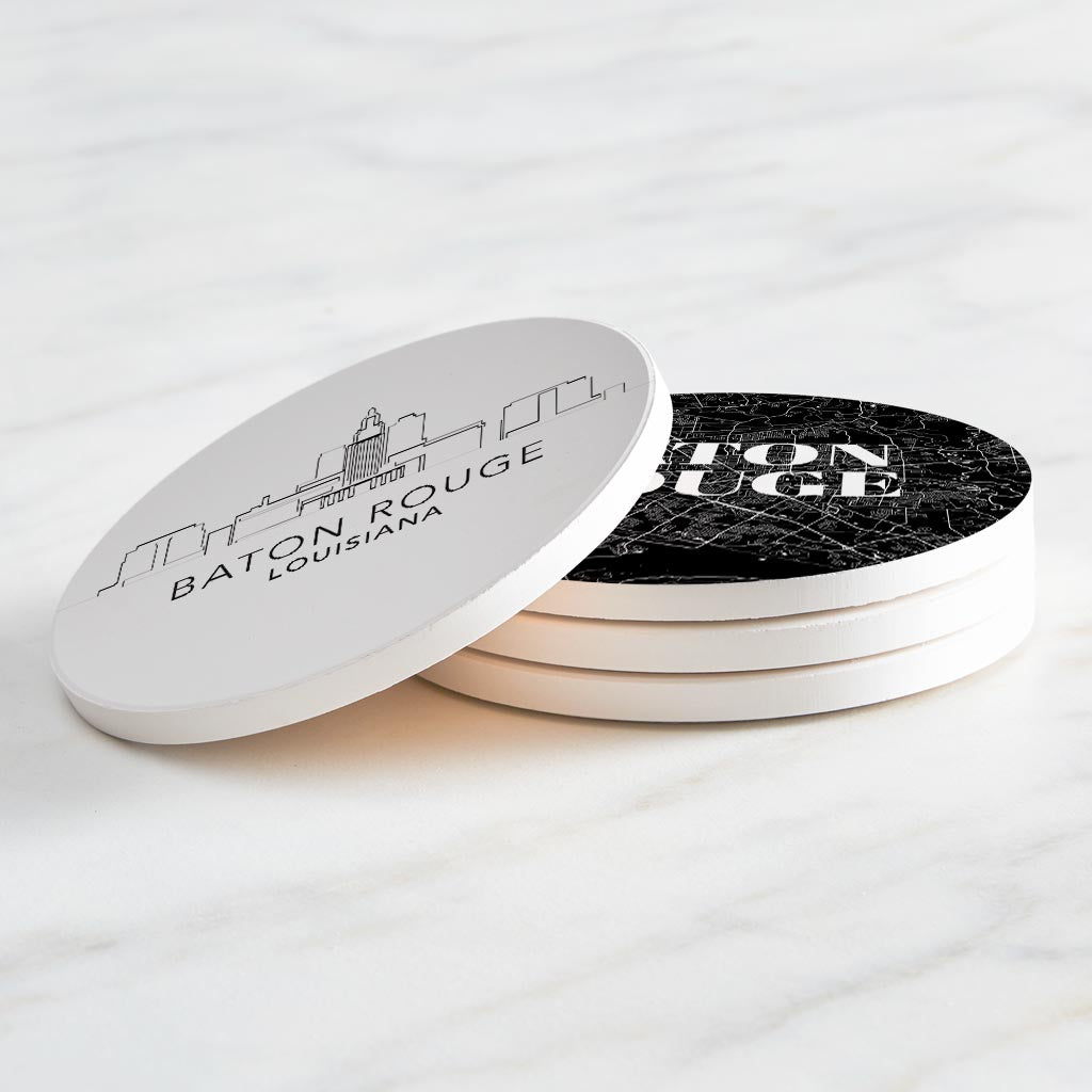 Minimalistic Baton Rouge | Absorbent Coasters | Set of 4 | Min 2