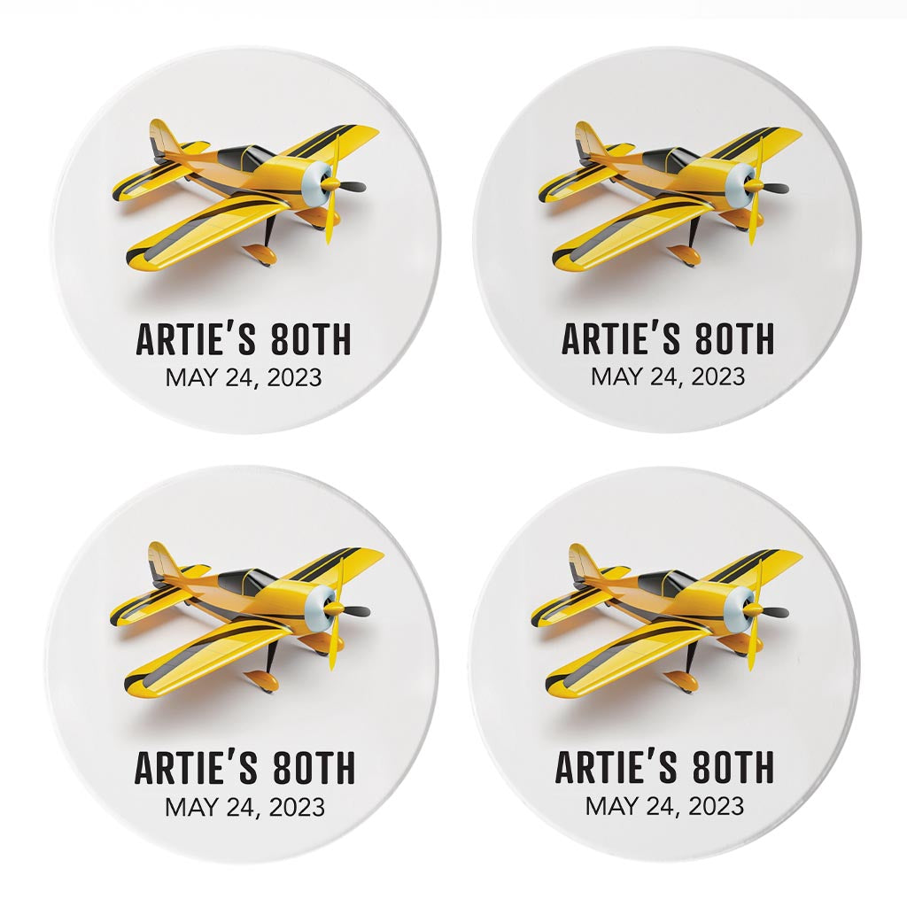 Arties 80Th Birthday | Absorbent Coasters | Set of 4 | Min 2