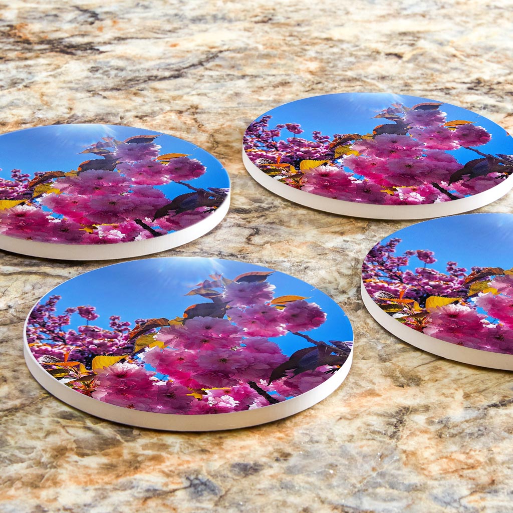 Monokian Cherry Blossoms | Absorbent Coasters | Set of 4 | Min 2