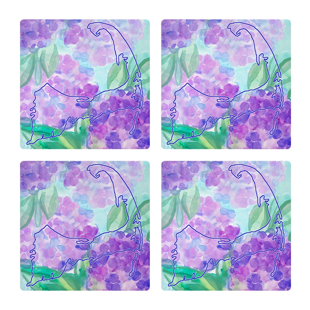 Watercolor Hydrangea | Absorbent Coasters | Set of 4 | Min 2