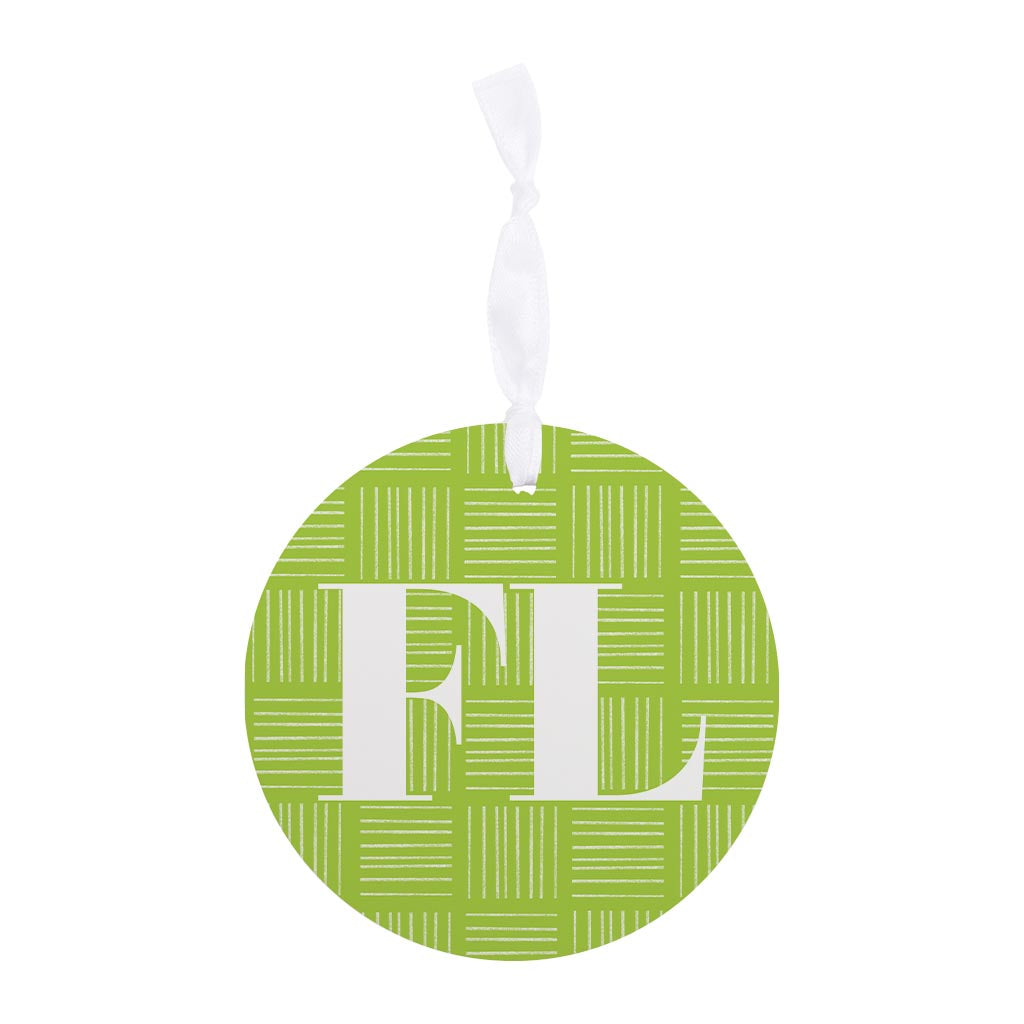 Bright Modern Abbreviated On Green Florida| Wood Ornament | Eaches | Min 6