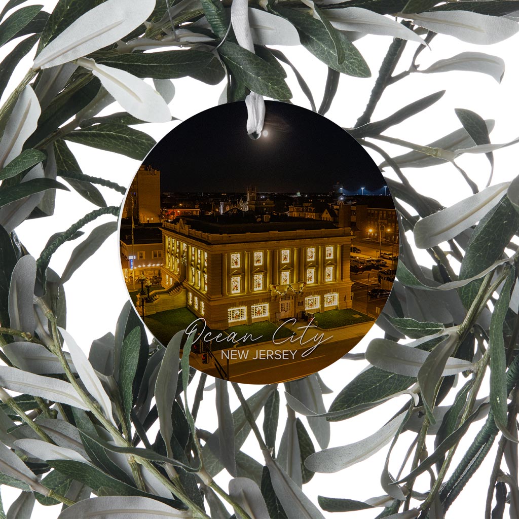 OCNJ City Hall Christmas Ornament| Wood Ornament | Eaches | Min 6