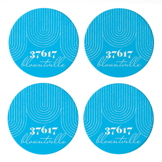 Bright Modern City Zip On Teal Tennessee Blountville | Absorbent Coasters | Set of 4 | Min 2