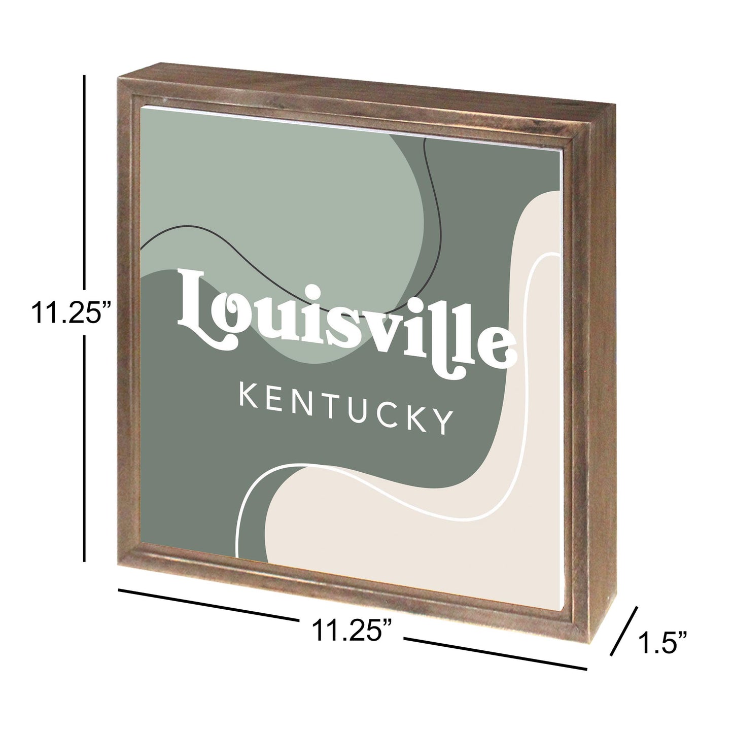 Vintage Groove Fluid Green Kentucky Louisville | Wood Sign | Eaches | Min 1