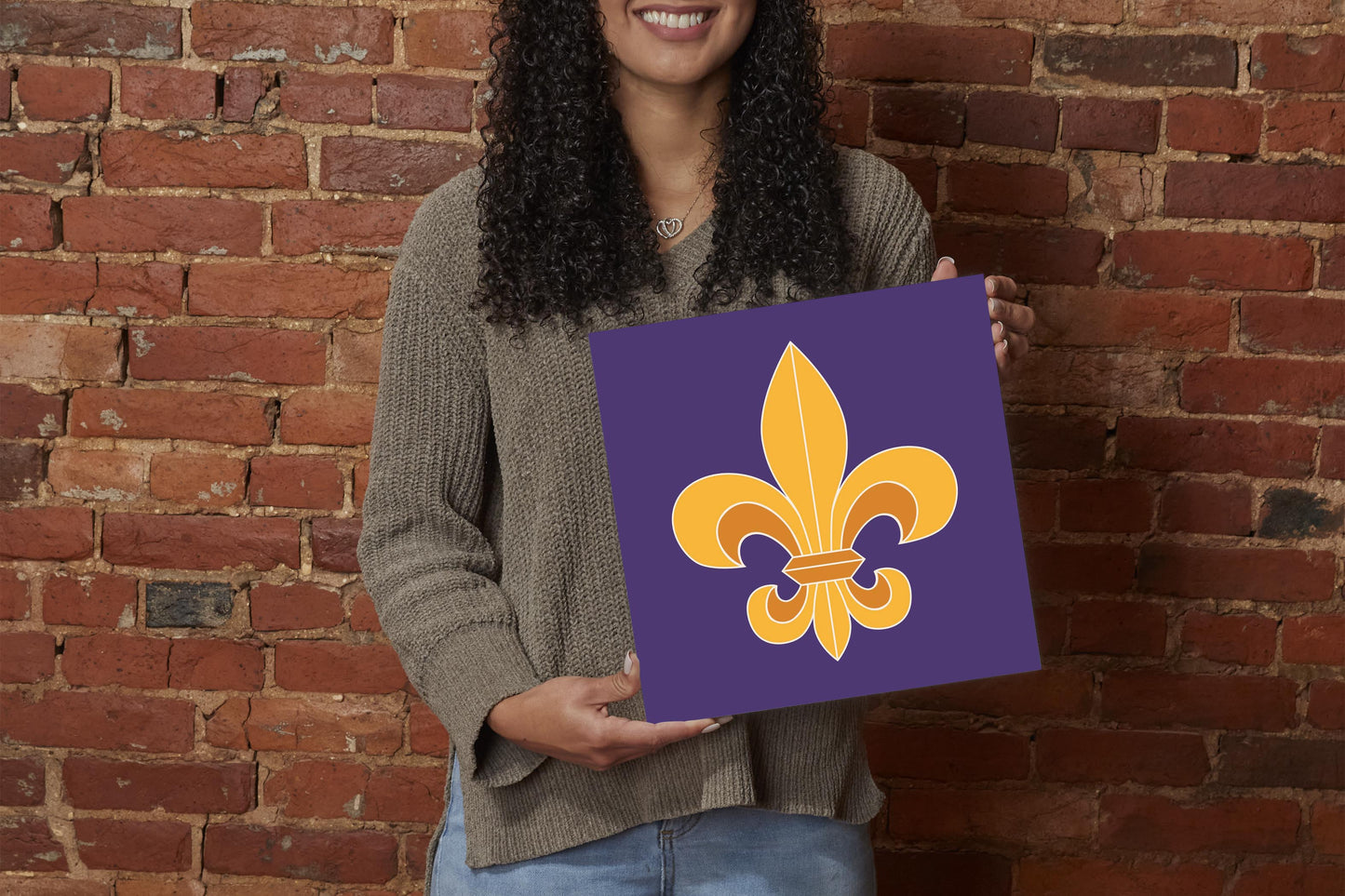 Purple Gold Louisiana Fleur De Lis | Wood Sign | Eaches | Min 2