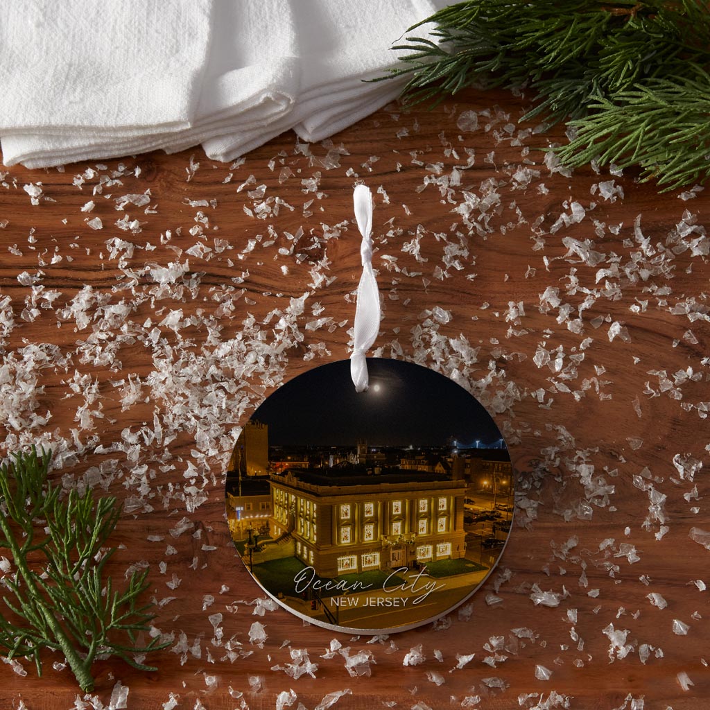 OCNJ City Hall Christmas Ornament| Wood Ornament | Eaches | Min 6